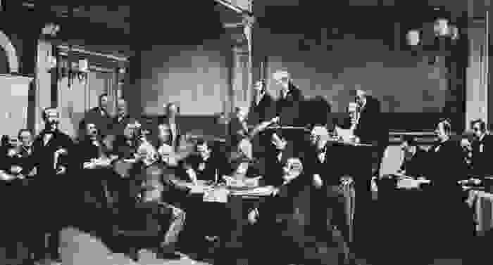The signing of the first-ever Geneva Convention by some of the major European powers in 1864