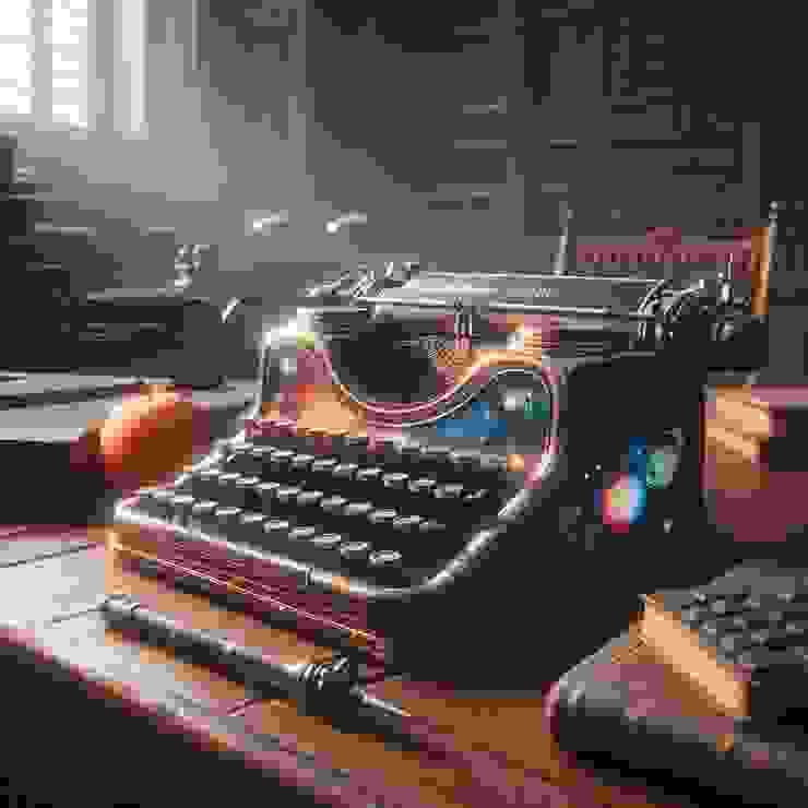 Vintage Typewriter with a Space Theme