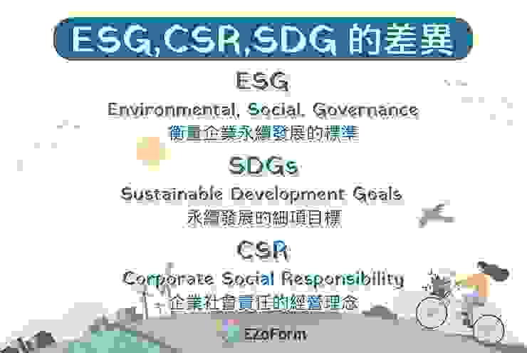 《EZoForm 電子表單》ESG,CSR,SDG 的差異