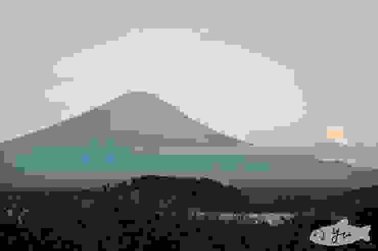 大石公園，用長焦鏡頭拍清晨的富士山