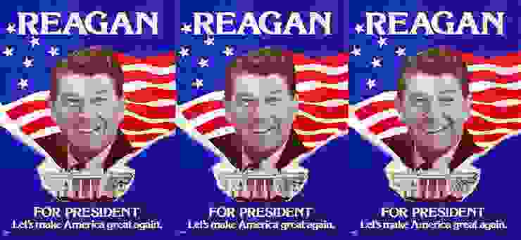 雷根在1980年總統競選時的「Let's Make America Great Again」的海報。圖片來源：United States Studies Centre