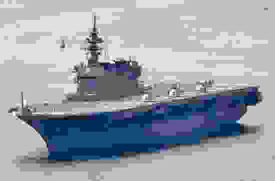 日本海上自衛隊擁有的出雲號配備直升機的護衛艦〈聯合新聞〉