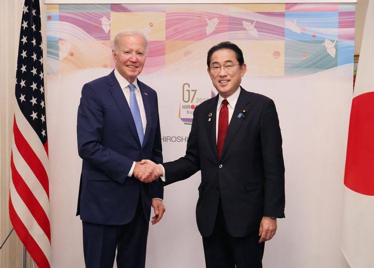 2023年5月廣島G7會議時的拜登與岸田文雄（照片來源：日本首相官邸官方臉書）