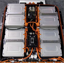 鋰離子電池的照片。