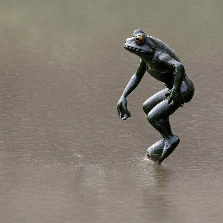水棲蝌蚪變態成為陸棲蛙，總要歷經一番風風雨雨。/ AI攝影