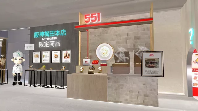 阪神梅田百貨直接把美食街的人氣店家搬到VR上