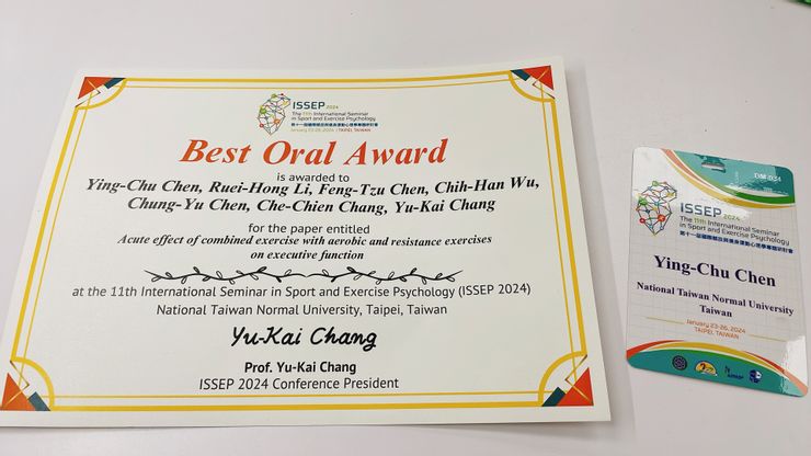 PhD student Ying-Chu Chen won the best oral award