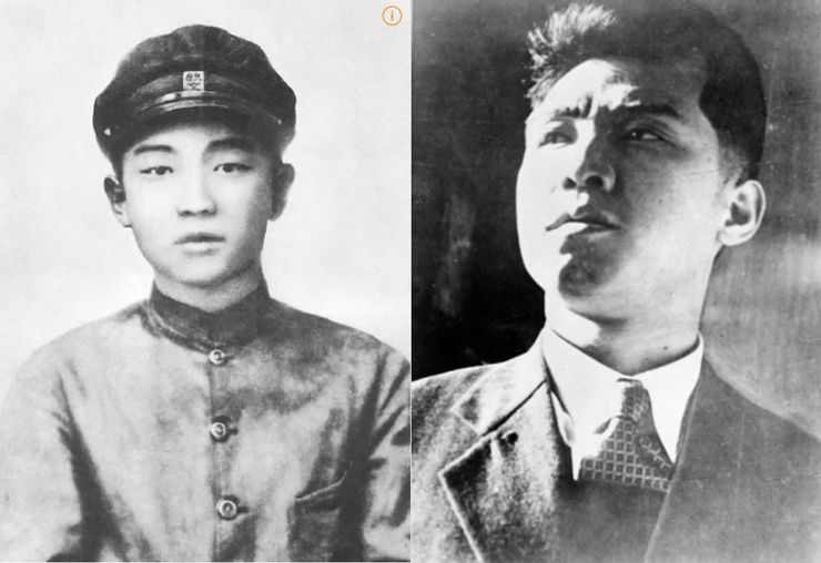左:1927年 15歲的金日成．    右:1945年 33歲的金日成    (韓戰歷史資料)