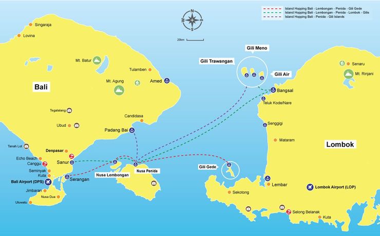 峇里島離島的行船路徑