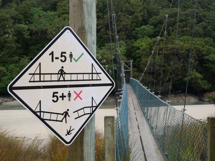 紐西蘭的橋樑人數上限告示牌，直白地讓人不由得會心一笑。