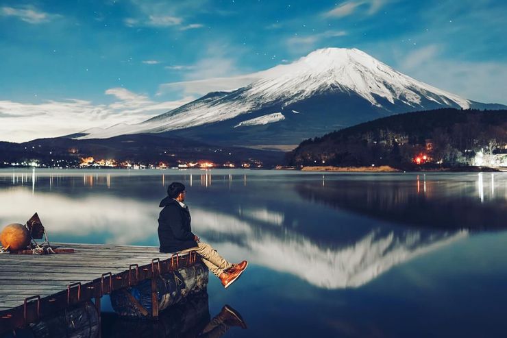 河口湖富士山倒影