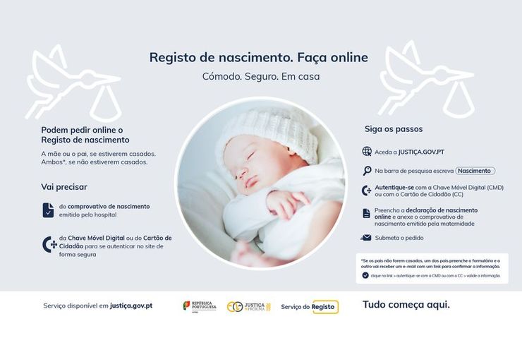葡萄牙司法部新生兒線上登記網站