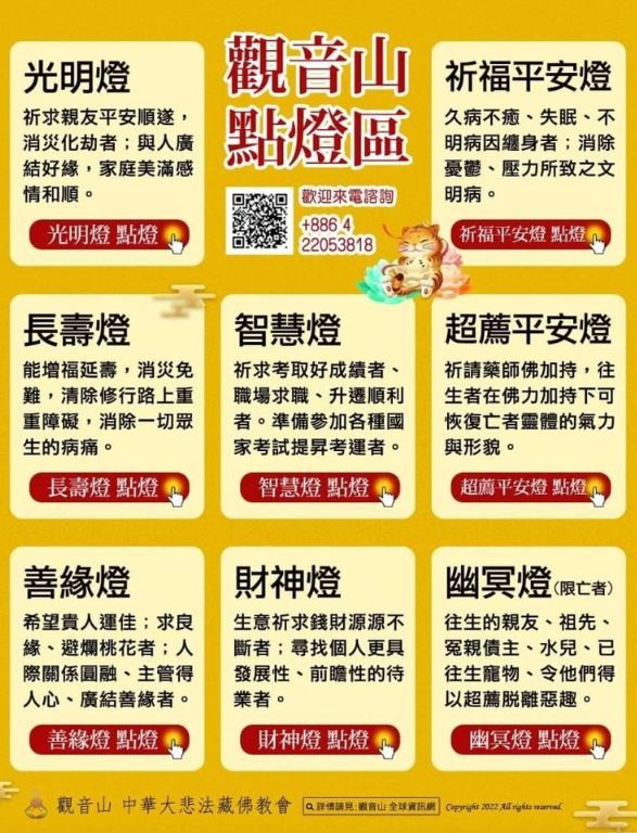 佛前供燈種類介紹