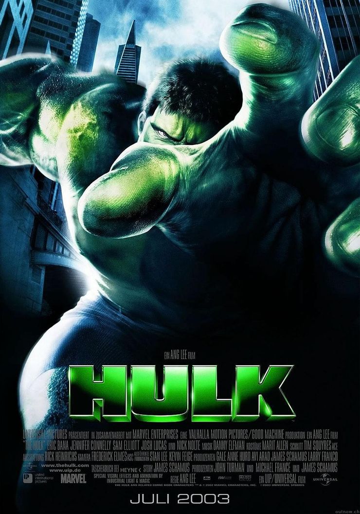 【附圖:筆者較熟悉的 Hulk 之形像是公元 2003 年在台北上映的、一部由李安導演的電影 HULK (漢譯「綠巨人浩克」) 裡的 Hulk / 圖片採自網路】