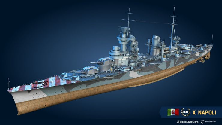 取自戰艦世界官方網站的那不勒斯號重巡洋艦船體外型