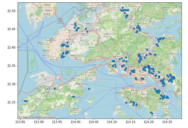 圖2 配上地圖的居屋座標位置圖。