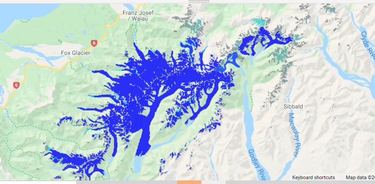 圖6 Mount Cook 周邊的冰川