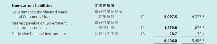 圖2 海洋公園2018及2019年的非流動負債。來源:海洋公園年報2019年