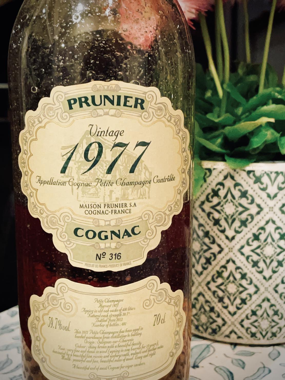 Prunier 1977 Cognac 干邑白蘭地59.7%/ 瓶號:316