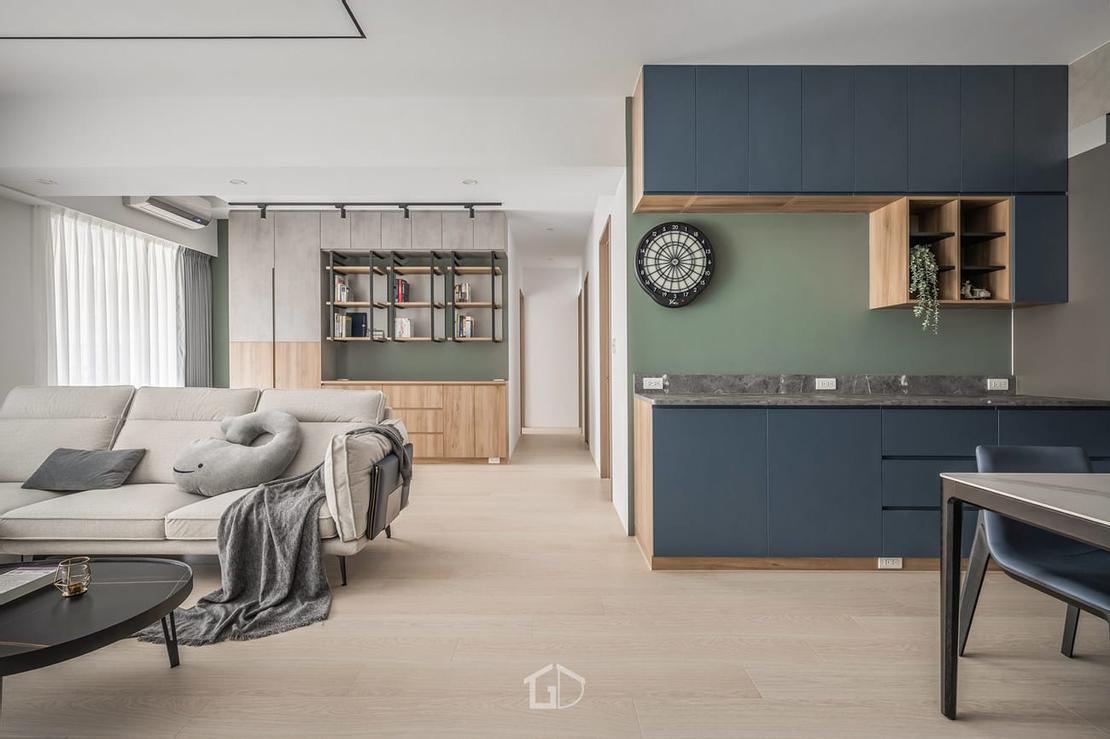 跳出單調,撞出風格:視覺創意的跳色與撞色 矩設計|客廳